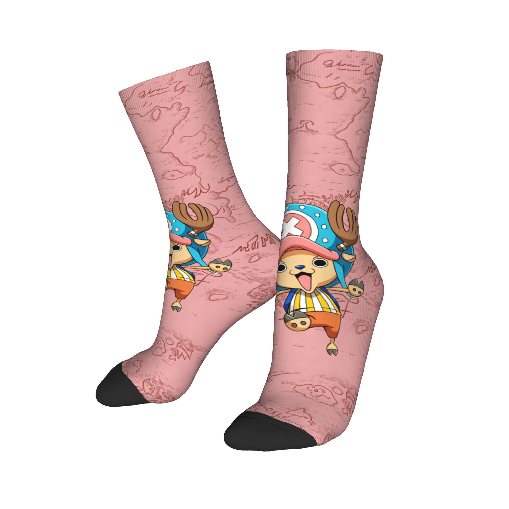 Dress Sock Men - カスタムワンピーストニーチョッパーズドレスソックス男性女性用暖かい面白いノベルティ面白い冒険アニメコミッククルーソックス