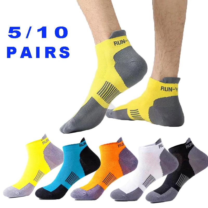 Ankle Sock Low Cut - 5/10 ペアメンズ通気性アンクルソックスメッシュカジュアルアスレチックスポーツショートソックス薄手カット夏用サイズ 38-45