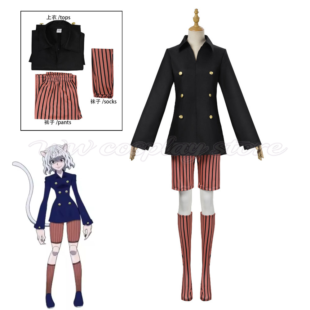 Dress Sock Men - ハロウィンカーニバルアニメハンターコスプレ衣装 ブラックユニフォームと靴下フルセット 在庫あり 男女兼用 仮装パーティー用