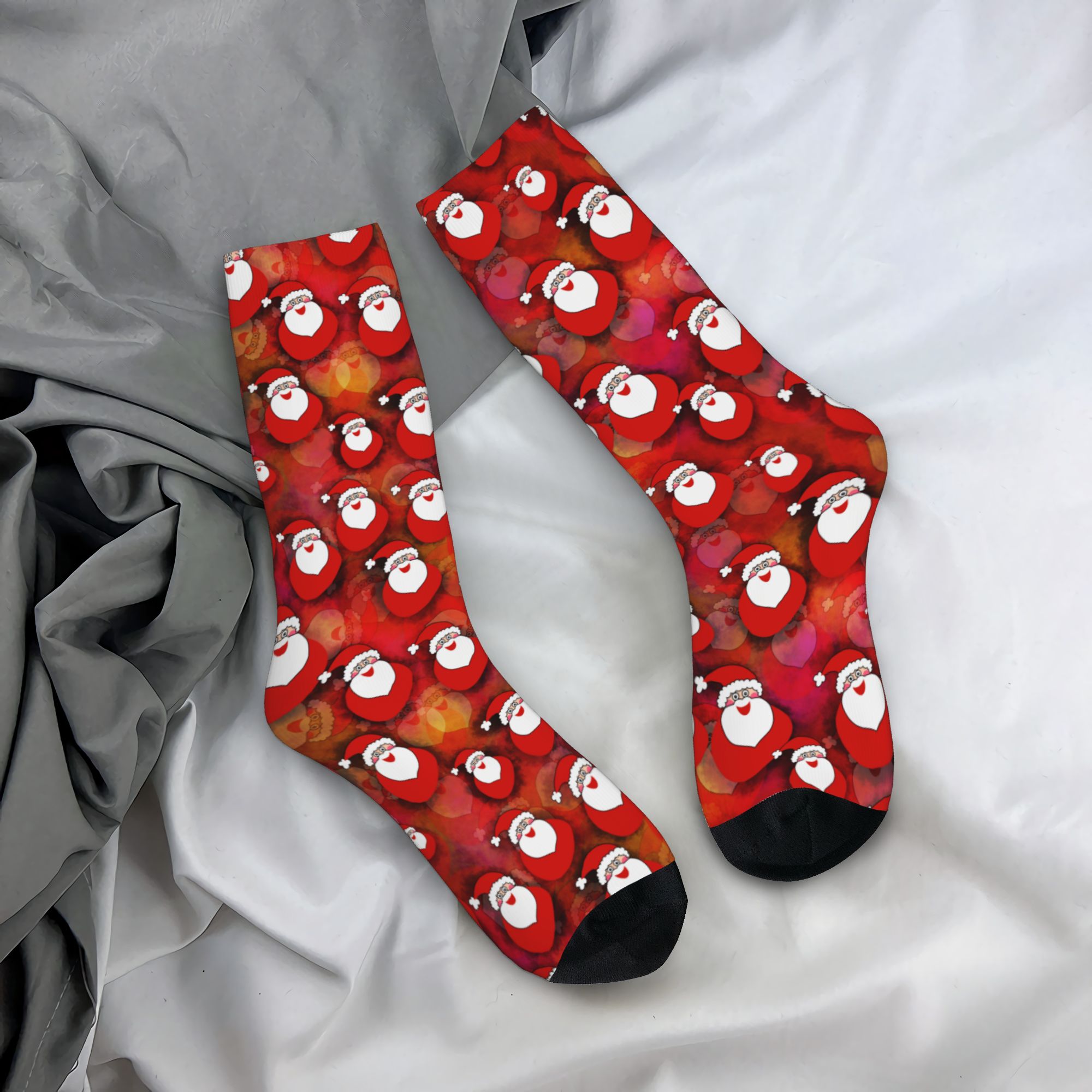Dress Sock Men - カスタムサンタクロース クリスマスホリデーギフト ドレスソックス メンズ レディース 暖かい