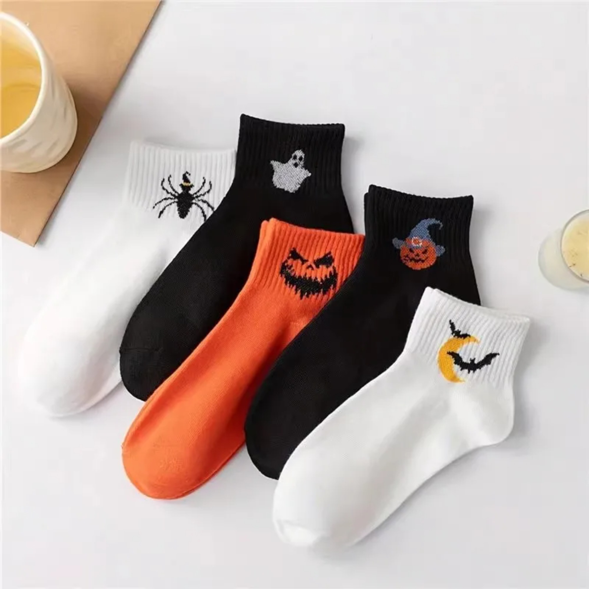 1/10 ペア男性面白いハロウィンカボチャソックスカップルノ - Ankle Sock Low Cut のレビューと価格