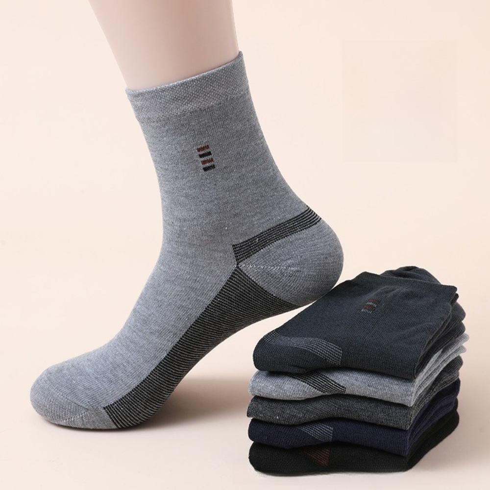 メンズクルーソックス5足組 – アソートカラー、通気性と吸湿 - Dress Sock Men のレビューと価格