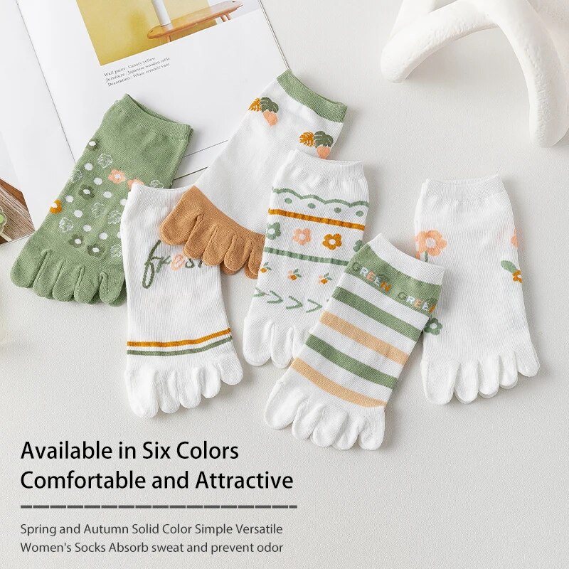 3 足の女性の春と夏のシーズンキュートで甘いファッショナブル - Toe Sock Split のレビューと価格