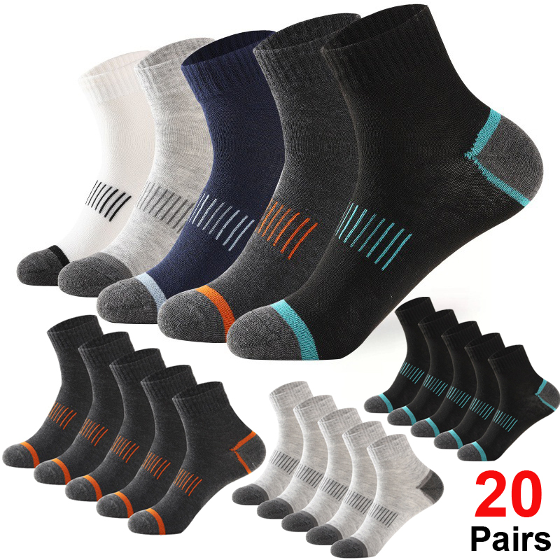 20足組 メンズ コットンソックス カジュアル 通気性 スポ - Athletic Sock Cushion のレビューと価格