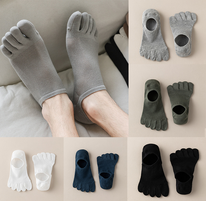 メンズ用、目立たないつま先ソックス5足セット。夏用、薄手のコ - Toe Sock Split のレビューと価格