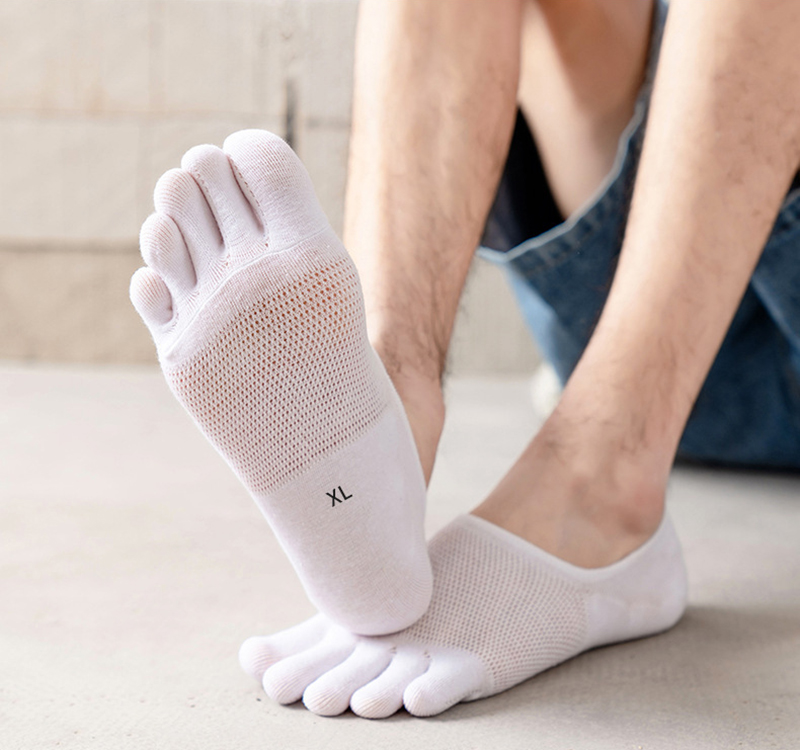 メンズ用、目立たないつま先ソックス5足セット。夏用、薄手のコ - Toe Sock Split のレビューと価格