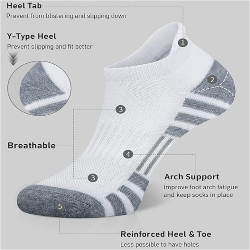 6/24ペア クッション性のある通気性のあるアンクル丈アスレ - Athletic Sock Cushion のレビューと価格